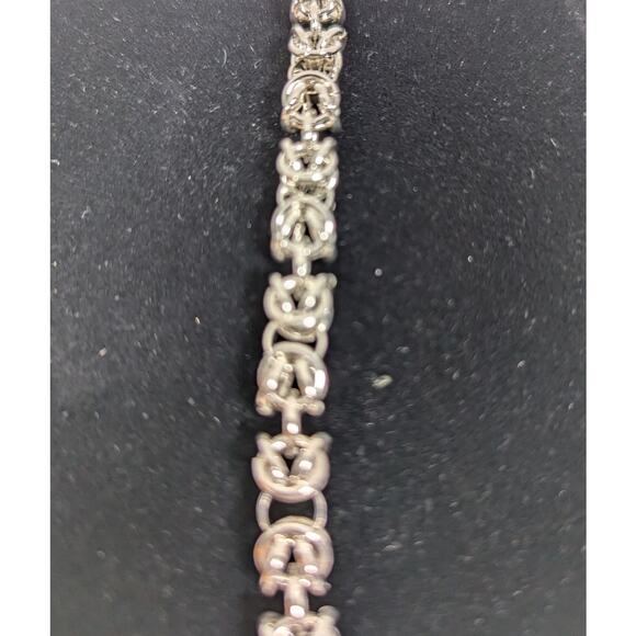 Byzantine Sterling silver chain bracelet handmade 7.5 heavy toggleclasp 17 grams - Picture 4 of 5